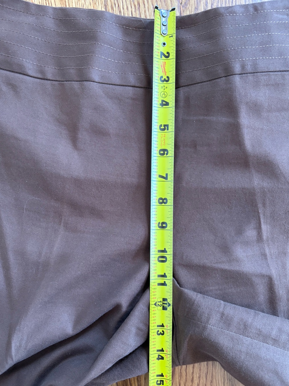 Ann Klein Brown Cropped Pants Side Zip High Waist Stretch Casual Office Size 16 - Picture 6 of 10